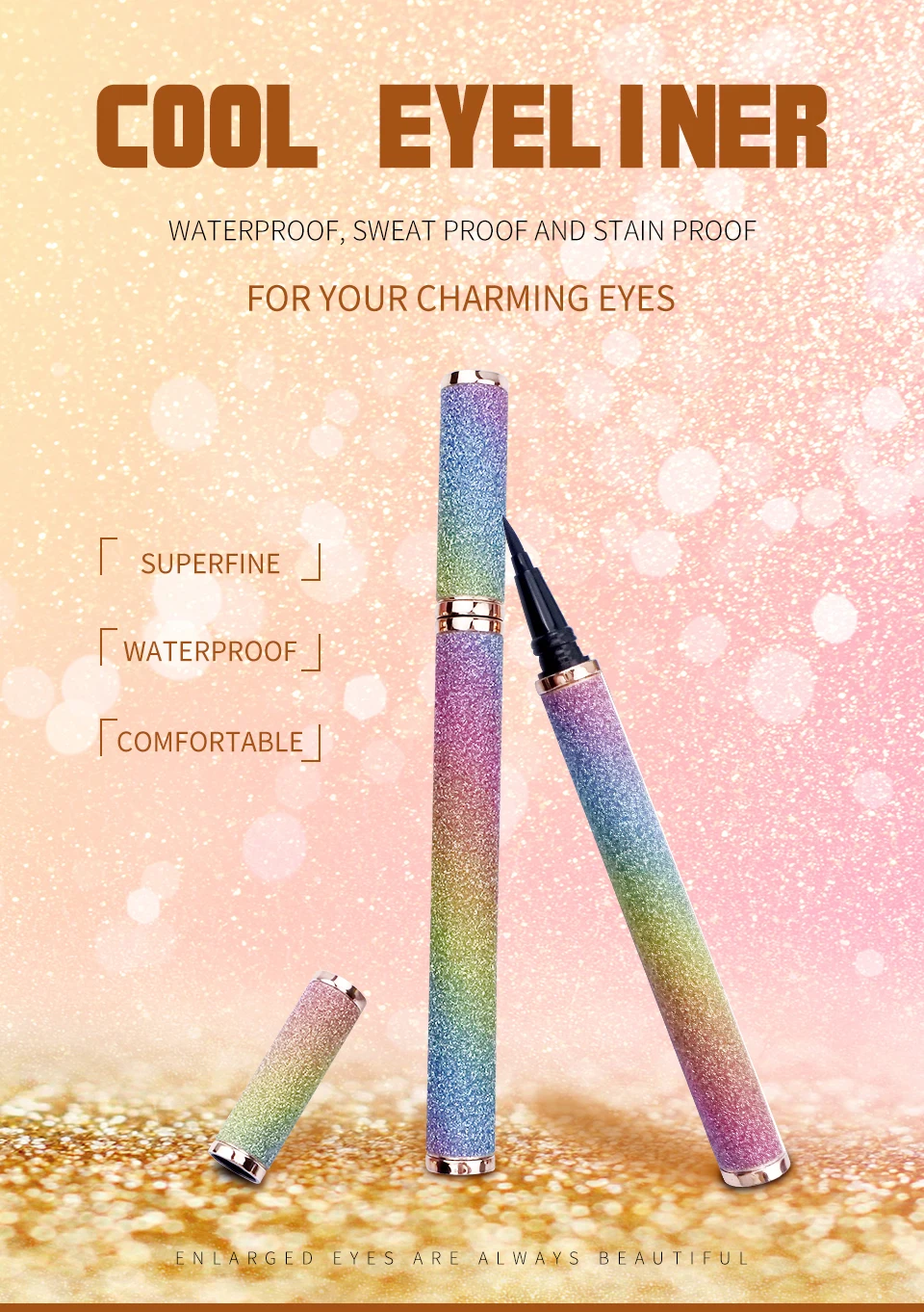 REDSIREN 2-in-1 Wimpernkleber & Eyeliner Wasserfest Langanhaltend Selbstklebender Kleber für Künstliche Wimpern Schwarzer Flüssig-Eyeliner Klebestift – Detail 2
