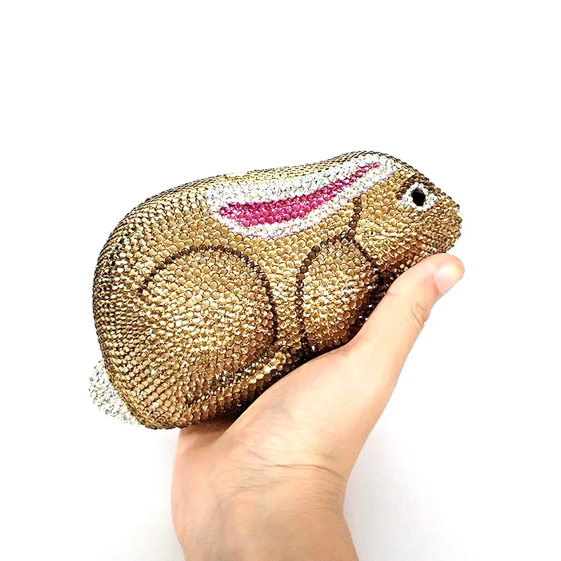 

Luxury purses Bridal wedding party women evening party bag animal cute rabbit top quality clutches elegant bunny crystal purses