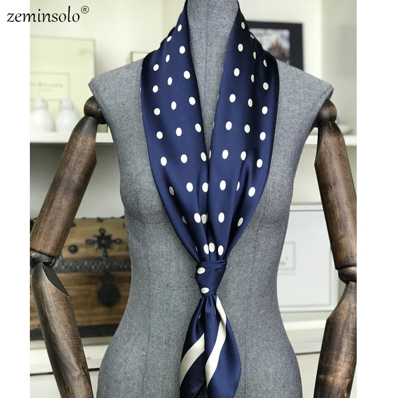 Bufanda de seda satinada para mujer, pañuelo con estampado de Hijab, cuadrado, a la moda, 90x90cm, 2020