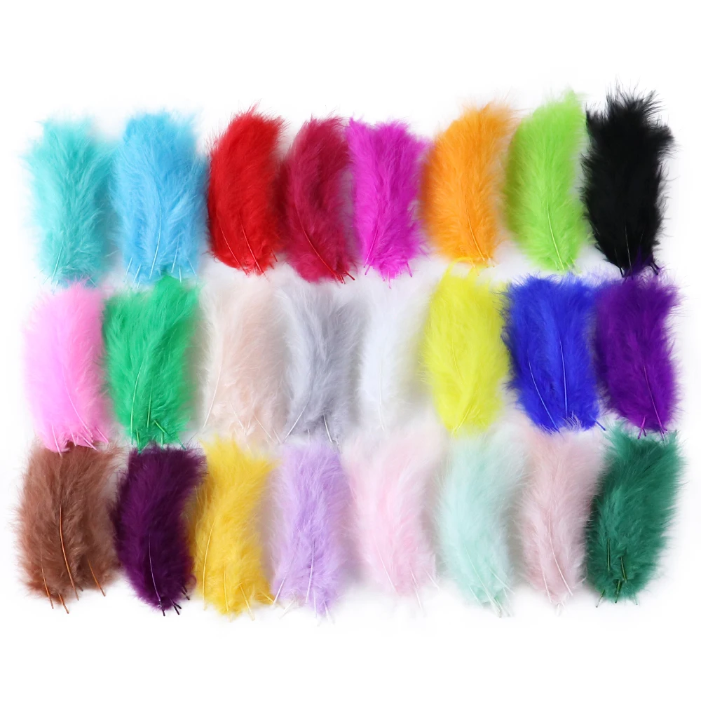 Wholesale 4-6 Inches 10-15cm Turkey Marabou Feather Fluffy Plume Wedding Dress DIY Jewelry Decororation Accessories Feathers