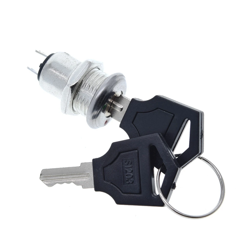 12mm Edelstahl Elektronischer Schlüsselschalter EIN/AUS Verriegelungsschalter Telefonsperre Sicherheits-Netzschalter 12*21mm S1203 2PIN 2 Schlüssel – Detail 5