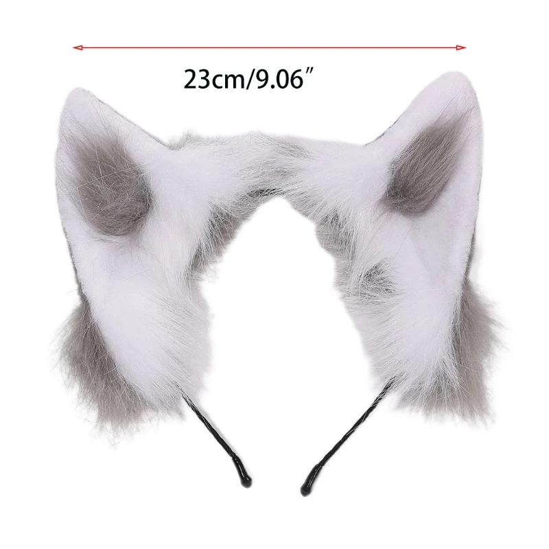 Artesanal de pelúcia cabelo hoop animal orelhas headwear peludo hairband bonito headpiece anime kitty fantasia vestido cosplay acessórios