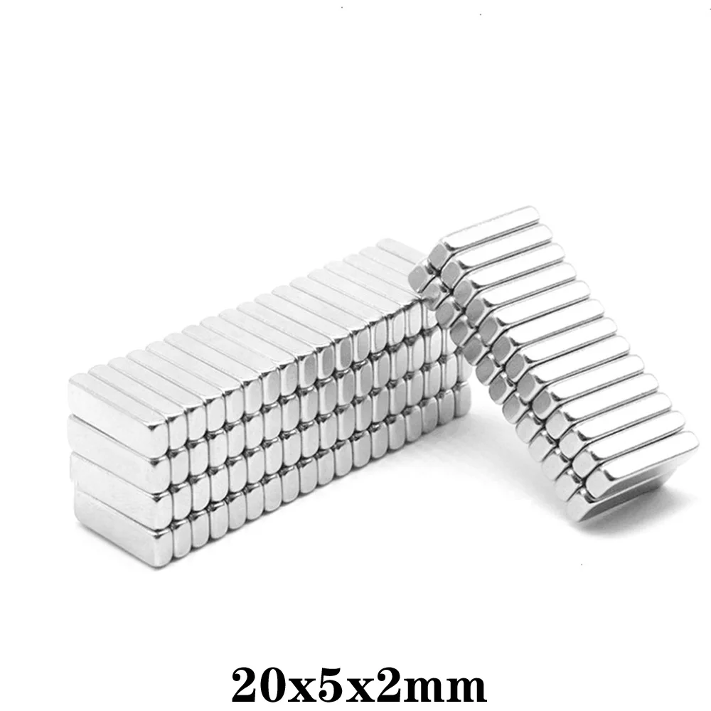 

20~500PCS 20x5x2 mm Block Super Strong Magnetic Magnets 20mm*5mm*2mm Permanent Neodymium Rectangular Magnet 20*5*2 mm 20x5x2mm