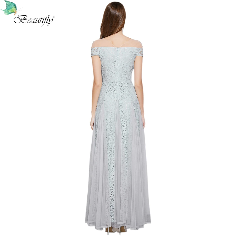 Vestido de festa feminino com zíper, novo maxi vestidos de festa com renda e tule azul claro, roupa com cauda longa, elegante