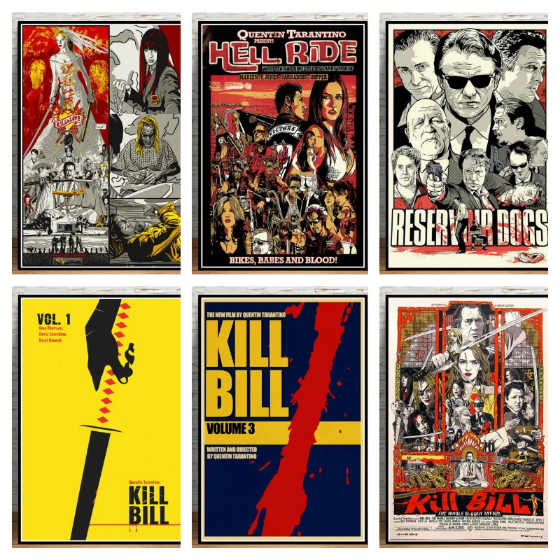 Canvas Painting Pictures on The Room Wall Vintage Poster Decorative Home Decor Kill Bill Pulp Fiction Movie Posters and Prints