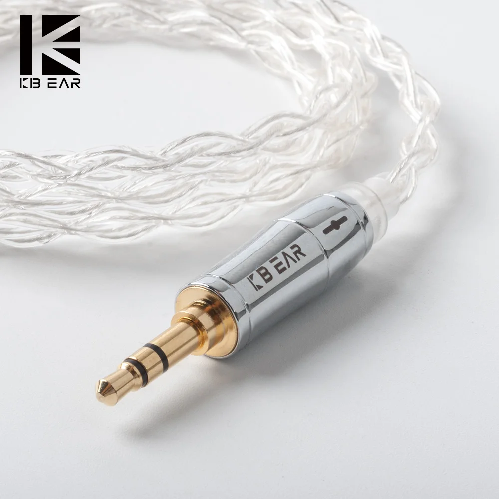 KBEAR Limpid 4 Core 4N 99.99% Purity Silver Earphone Cables with 2Pin/QDC/MMCX/TFZ Connector for KZ ZSX ZS10 PRO ZSN BLON BL03