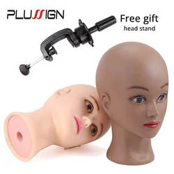 Bald Mannequin Head With Clamp Female Mannequin Head For Wig Making Hat Display Cosmetology Manikin Head For Makeup Practice