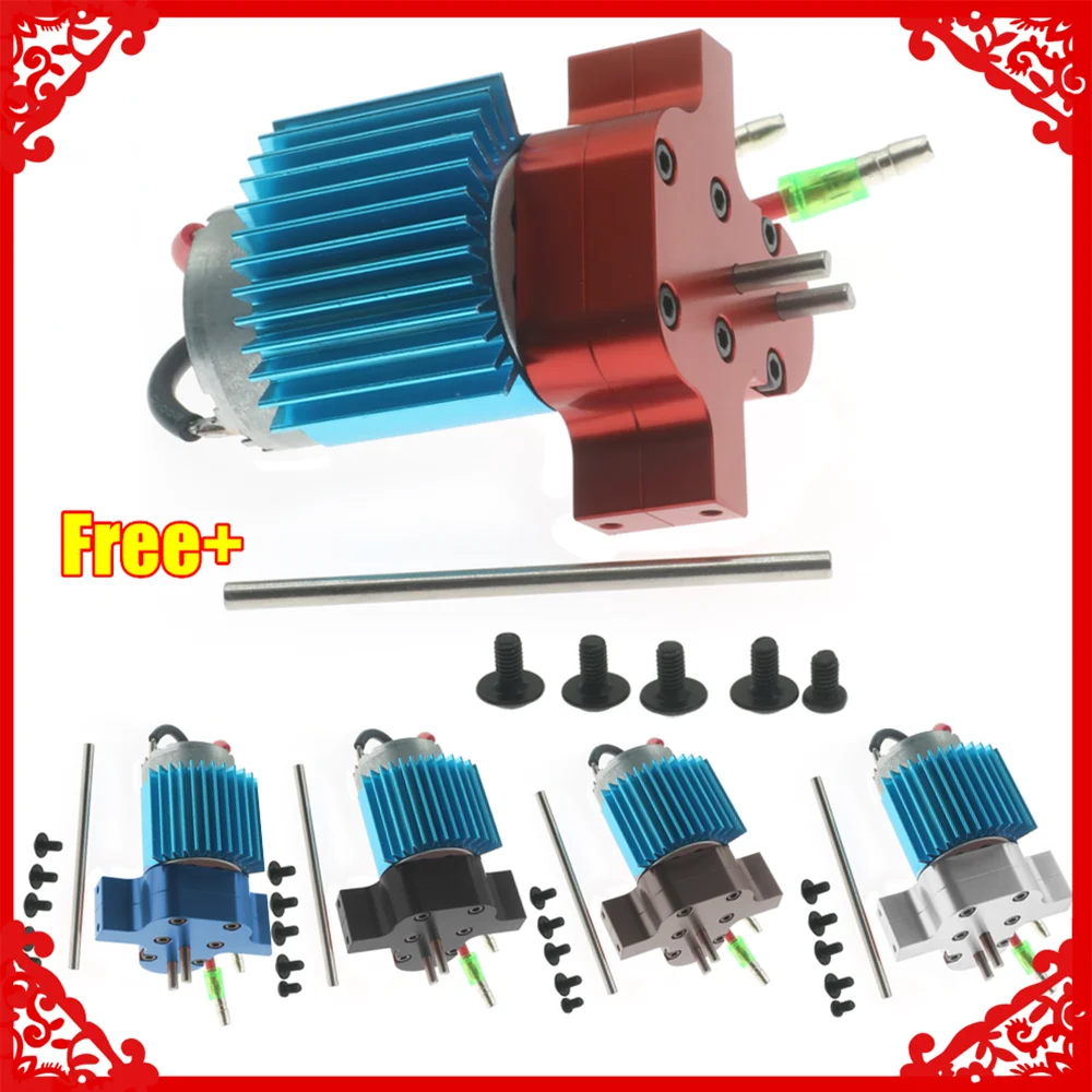 

380 brushed motor with alloy heatsink +gearbox housing +steel gear for 1/16 WPL Ural Henglong B14 B16 B24 B36 Q60 Q61 Q62 part