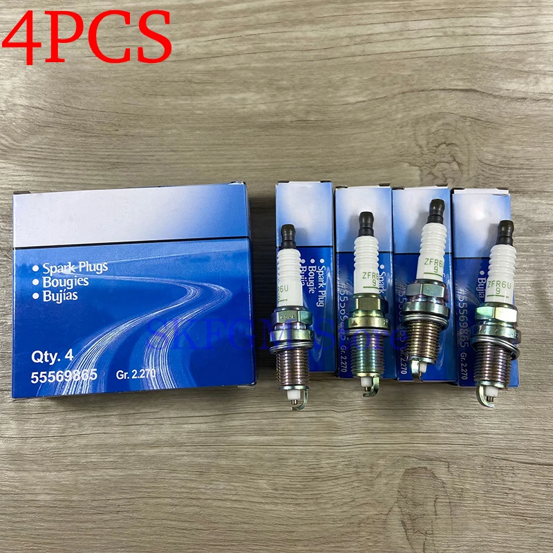 4PCS Spark Plug For Chevrolet Cruze Sonic Epiac Vauxhall Opel Astra Zafira 55569865