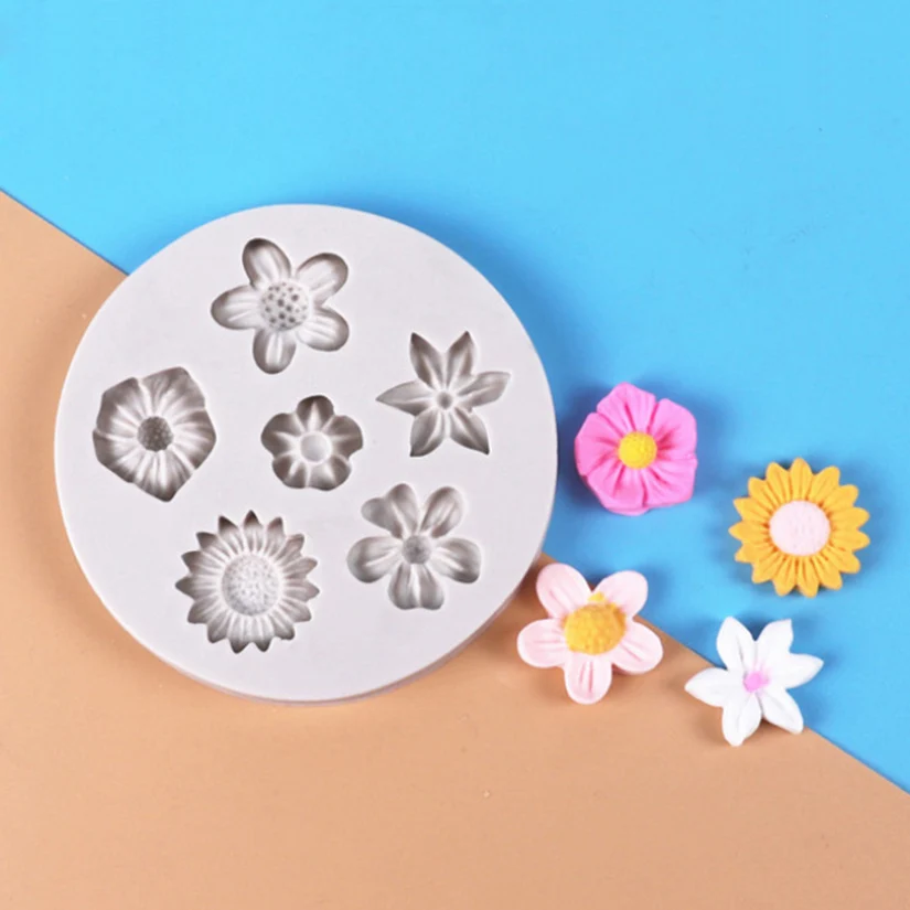Gänseblümchen Wilde Chrysantheme Blume Silikon Sugarcraft Form Fondant Kuchen Dekorieren Werkzeuge Candy Clay Cupcake Schokolade Backform – Detail 9
