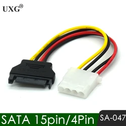 Cable de extensión de alimentación SATA Serial ATA de 15 pines macho a Molex IDE de 4 pines hembra, fuente de alimentación para disco duro HDD