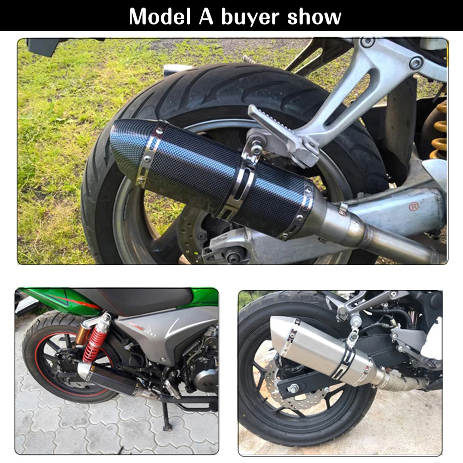ZS Racing Universal Motorcycle AK Exhaust for Yoshimura Muffler Pipe Scooter For FZ6 CBR250 CB600 MT07 ATV Dirt Pit Bike