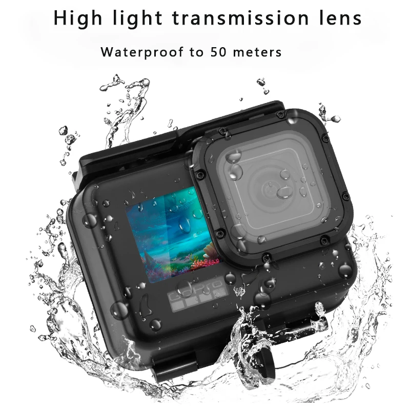 Nuovo per GoPro Hero 9 custodia impermeabile subacquea nera custodia protettiva per immersione supporto per accessori Go Pro 9