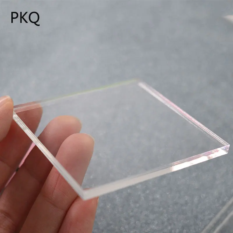 10pcs/lot Mini Acrylic Sheet Clear Acrylic Perspex Transparent Plastic Board Perspex Panel 4mm Thickness 2x2cm/3x3cm/4x4cm/5x5cm