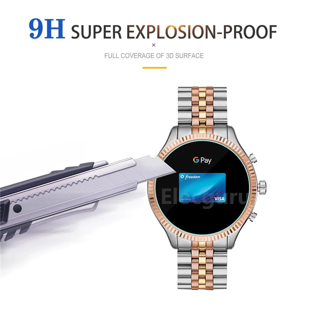 Vetro temperato per Michael Kors di Accesso Lexington 2 Protezione Dello Schermo 9H 2.5D Trasparente A Prova di Graffio Bolla di Vetro film, 3 Pack