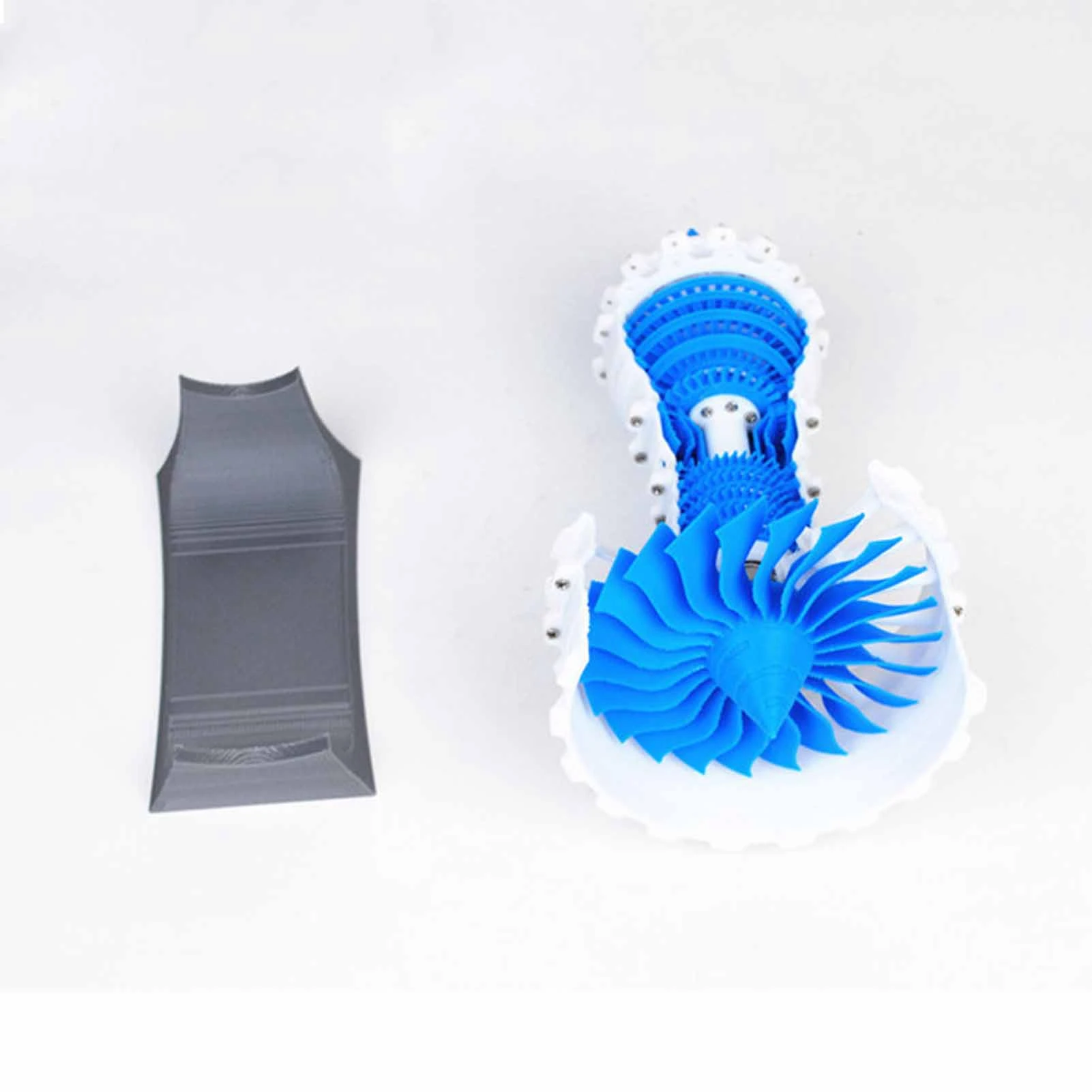 3D Printed Jet Engine Model Aircraft Supercharged Engine w/ Sawtooth Nozzle 3D Printer