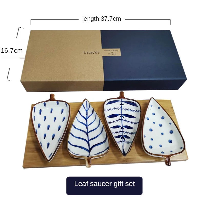 Creative Leaf Shape Seasoning Bowl Ceramic Multipurpose Small Plates Appetizers Snack Dish Sauce Kitchen Dishes Sushi Cake Tray image 6