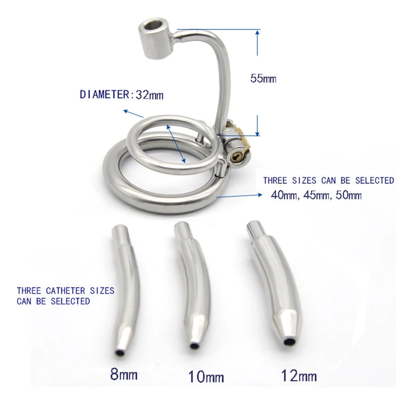 CHASTE BIRD 2021 New 316 Stainless Steel Male Chastity Device Cock Cage Penis Ring Belt Removable Catheter Stealth Lock A279-P