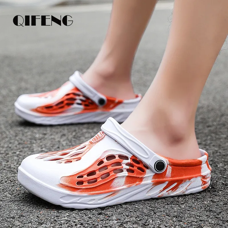 

2023 New Arrival Summer Original Graffiti Sandals Foam Slides Men Black Slippers Fashion Sandalias Water Clogs Flat Street White