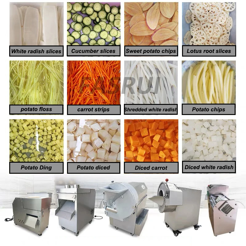 Industrial Electric Fruit Vegetable Slice Cube Cutting Slicing Dicing Machine Potato Carrot Banana Chips Cutter Slicer Dicer