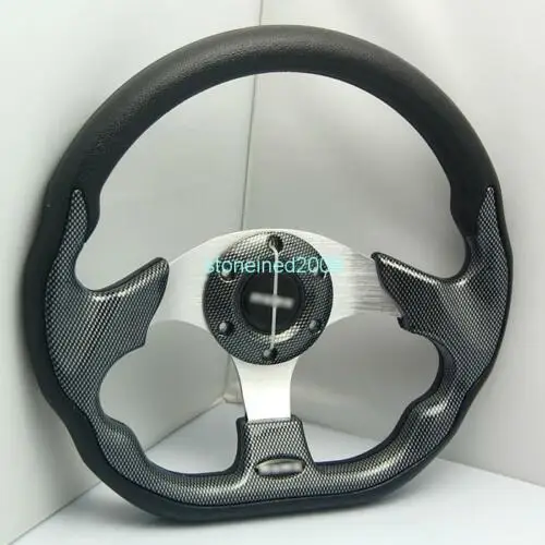 Wotefusi PU Universial 320mm 6 Holes/Bolts Sport Steering Wheel With Horn Button