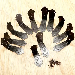 12Pcs Decorative Corner Protectors Antique Furniture Fittings Vintage Metal Corner Bracket for Chest Case Box Corner Protector
