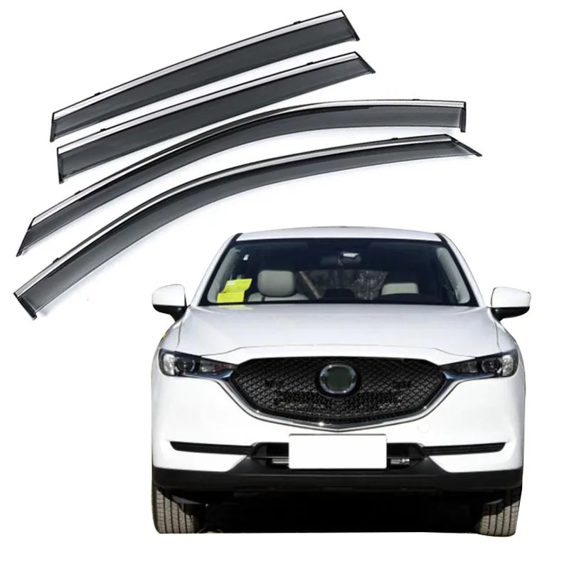 

Side Window Visors Smoke Rain Shield Car Window Shields Sun Rain Deflector Guards Raincoat For Mazda CX-5 2017- 2020 2021 2022