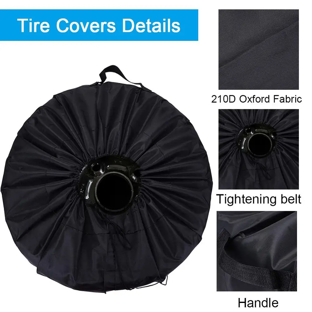 Automobile Wheel Tire Cover Black Car Spare Tire Covers Case Soft Pouch Bag Protector Cover 1Pcs