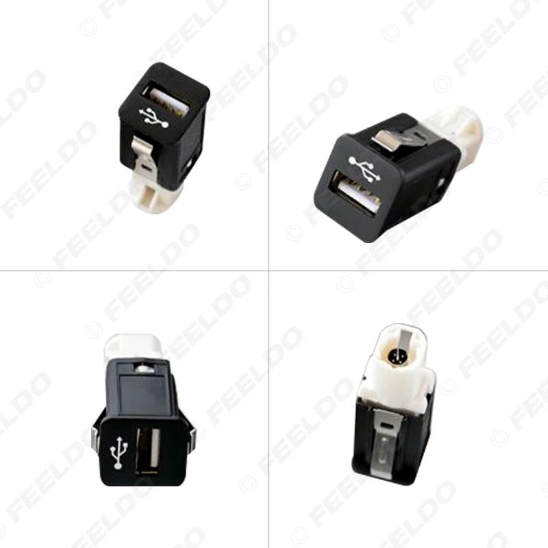 FEELDO Car Radio USB AUX-In Cable Plug USB Socket For BMW 1/2/3/5/7 Series Audio Wire Harness AUX Cable Adapter