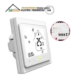 HESSWAY-Controlador de Temperatura Elétrico, Duplo Sensor, Termostato, RS485, Modbus, Protocolo, Operação Remota, 24V, 95-250VAC, 16A