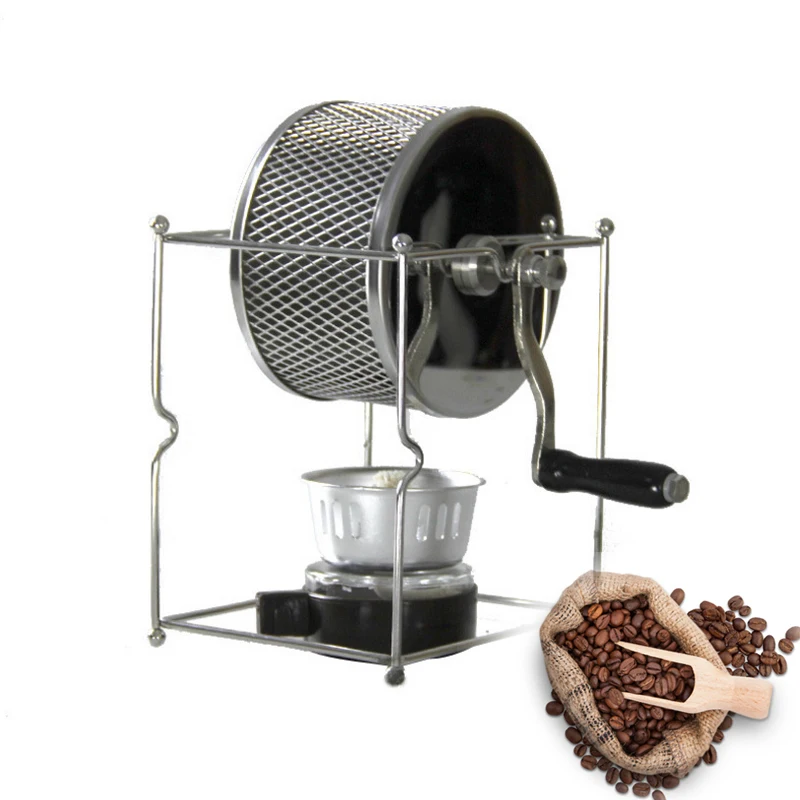 

HiBPFV Stainless Steel Cranked Baked Beans Machine Coffee Bean Roaster Rollers Baking Machine