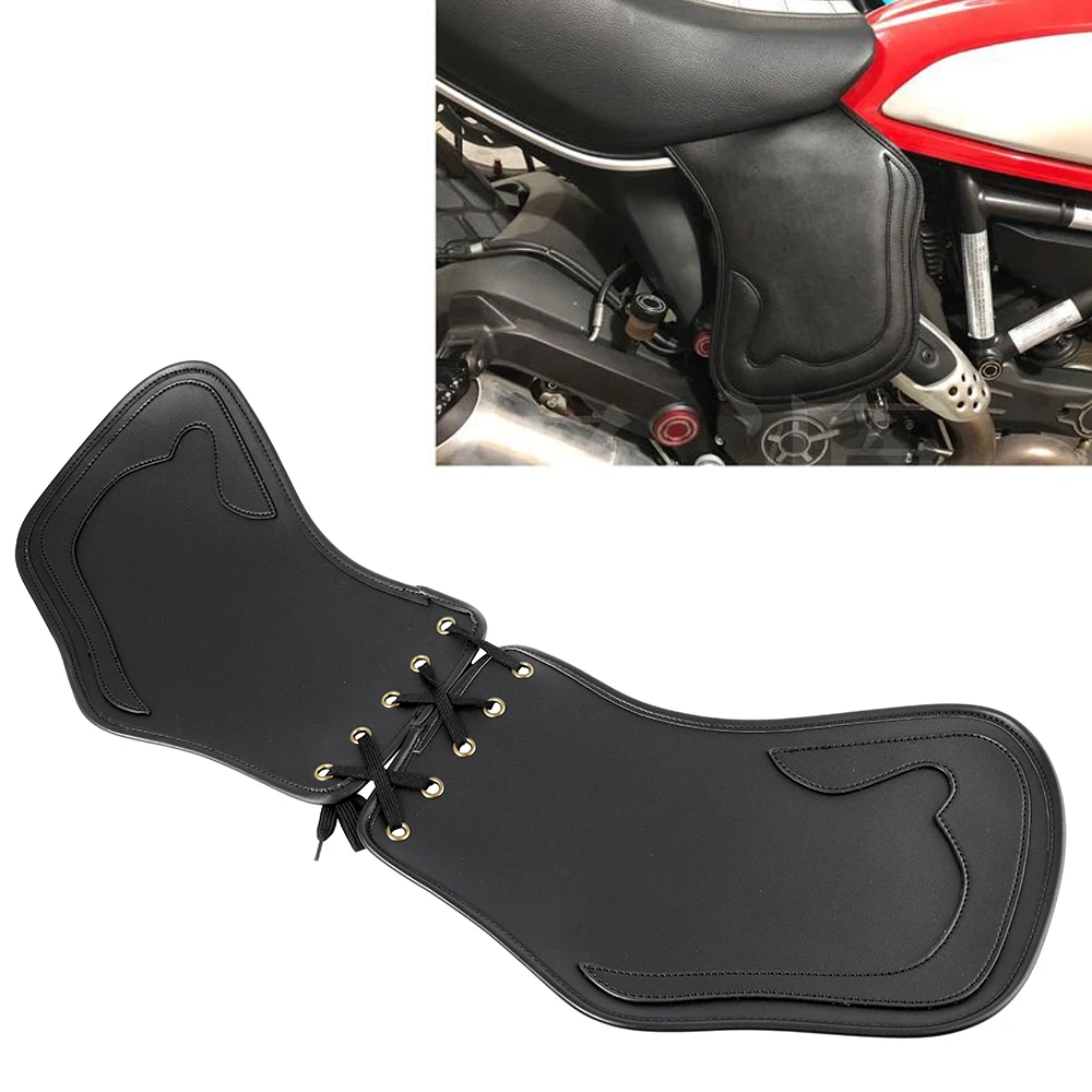 

Motorcycle Black Leather Heat Saddle Shield Deflectors For Harley Touring Street Road Glide Dyna Fatboy Softail Sportster XL 883