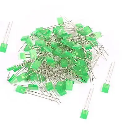 100PCS 2x5x7mm Rectangle LED Green Colou Green Light Emitting Diode NEW diy electronics