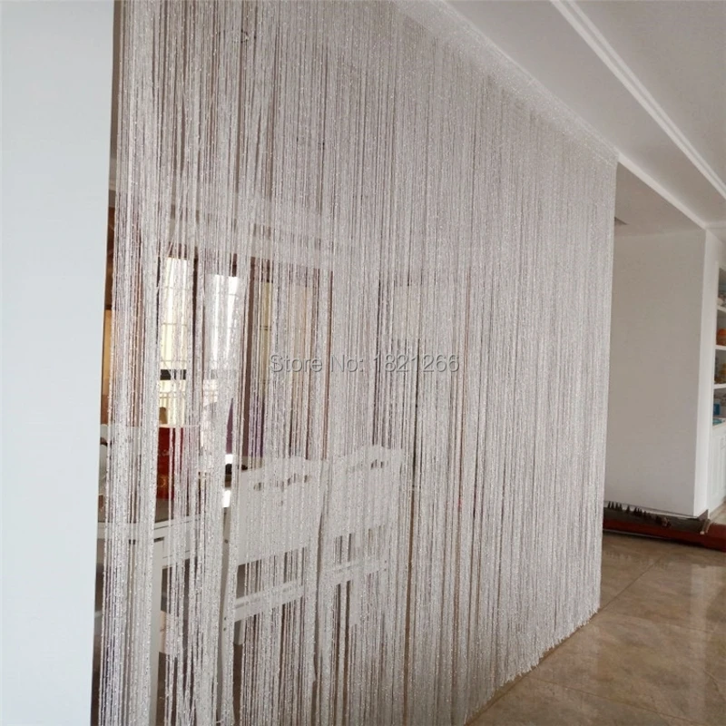 Beaded String Curtain Door Curtain Beads Thread Curtains Window Wall Panel Room Divider Doorway Home Living Room Wedding Decor