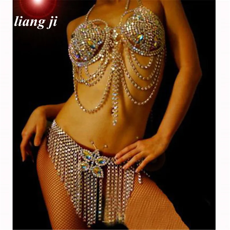 Sexy Body Chain Crystal Bra Chain Bikini Beach Outfit Chest Chain Dress Chain Dance Catwalk Tassels портупея Body Jewelry