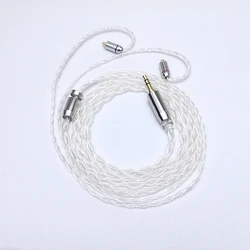 XINHS 4 Core Pure Silver Earphone  Upgrade Cable Balanced Wire 2.5/3.5/4.4MM Plug With MMCX/2PIN/QDC/TFZ for TIN  Headsets