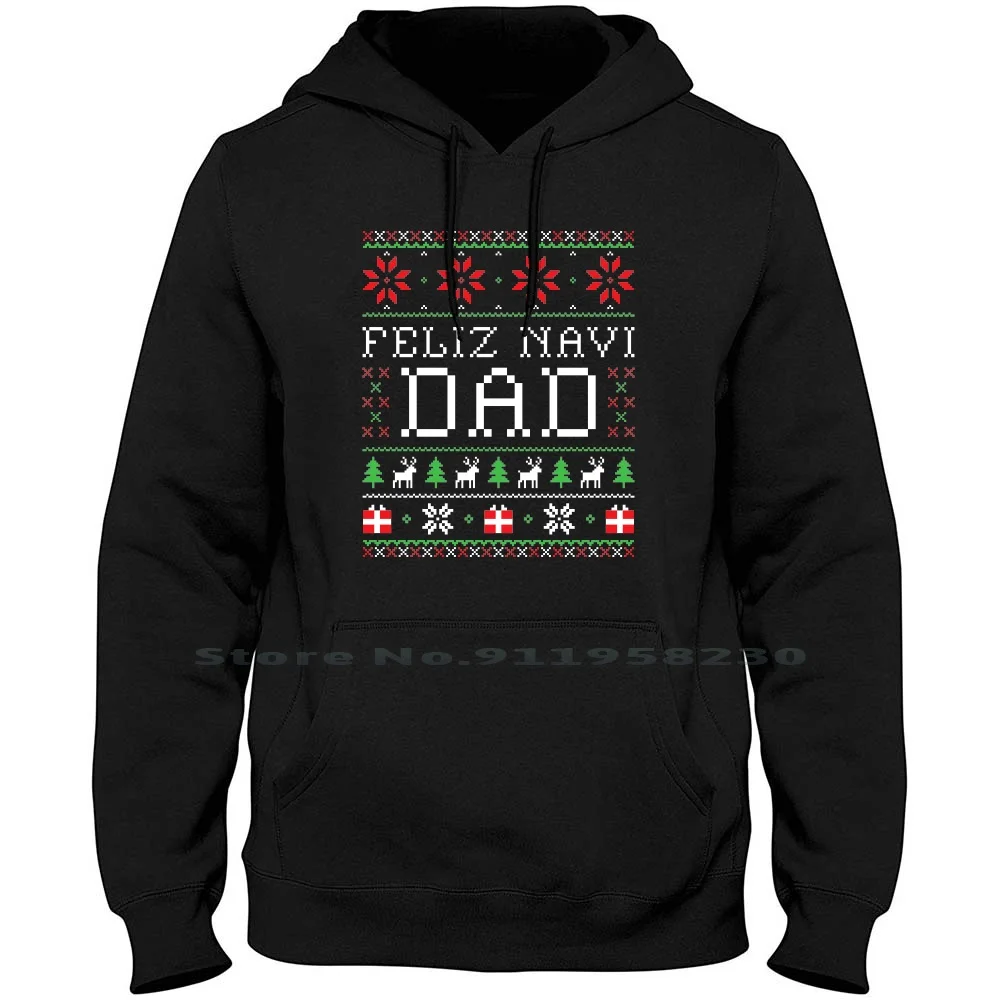 Feliz Dad - Ugly Christmas Sweater Essential Hoodie Sweater Cotton Saying Father Essen Eater Ying Ugly Eli Eat Dad We St