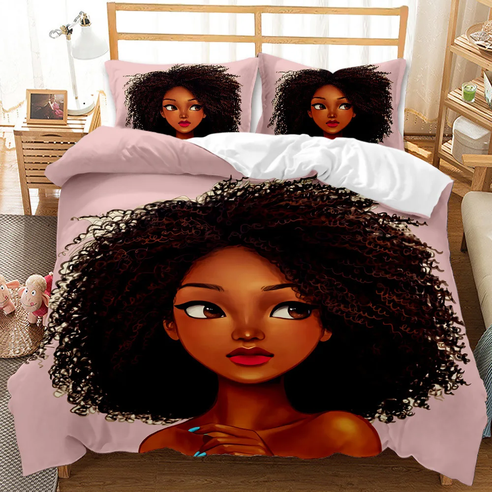 

Bedding Sets 3D Print Colorfast Comfortable Polyester Cute Girl Duvet Pillowcase Cover Euro Bed Linen Bedroom Bedclothes