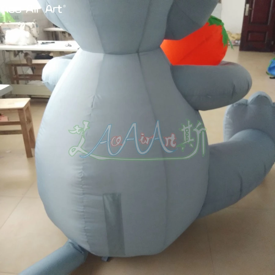 Lapin Gonflable avec Carotte, Jouets Gonflables pour le Jour de Pâques, Décoration Intérieure et Extérieure pour Joyeuses Pâques