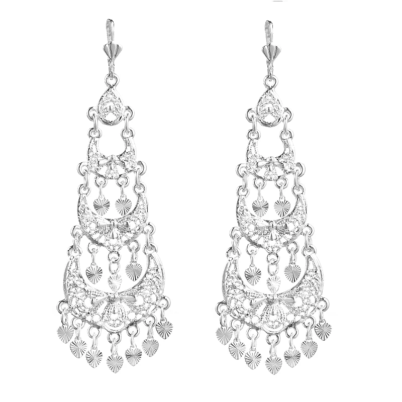 Algerian Style Fringe Earrings Carved Butterfly Wings Design Wedding Pendant Earrings Jewelry For Women