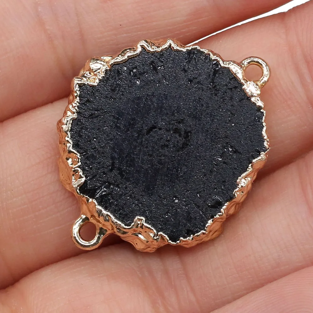 1PC Natural Gem Stone Charms Connector Agates Druzy Quartz Pendant for Handmade Jewelry Making DIY Bracelet Earrings Necklaces