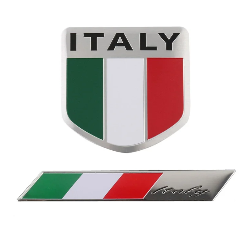 

Italy Flag Italian National Flag Logo Emblem Aluminum Alloy Badge Motorcycle Patriotic Sticker Car Accessories Car Decor