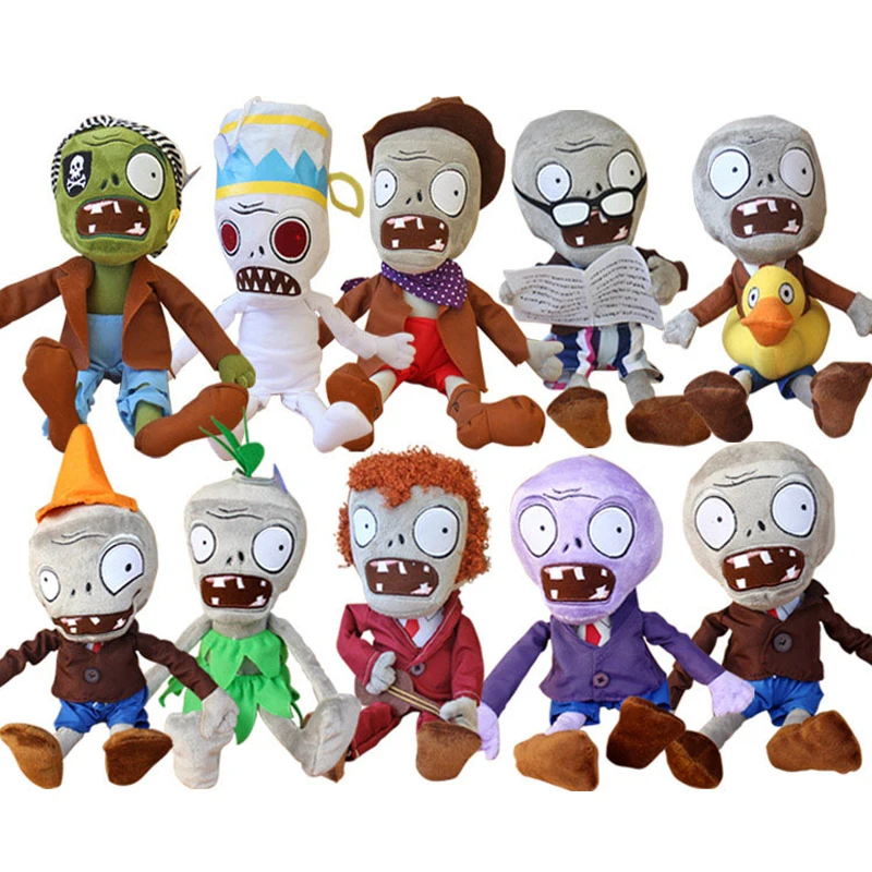 39 Styles Plants vs Zombies Plush Toys 22-30cm PVZ Gargantuar Hats Pirate Zombie Plush Stuffed Toys Doll for Children Kids Gifts