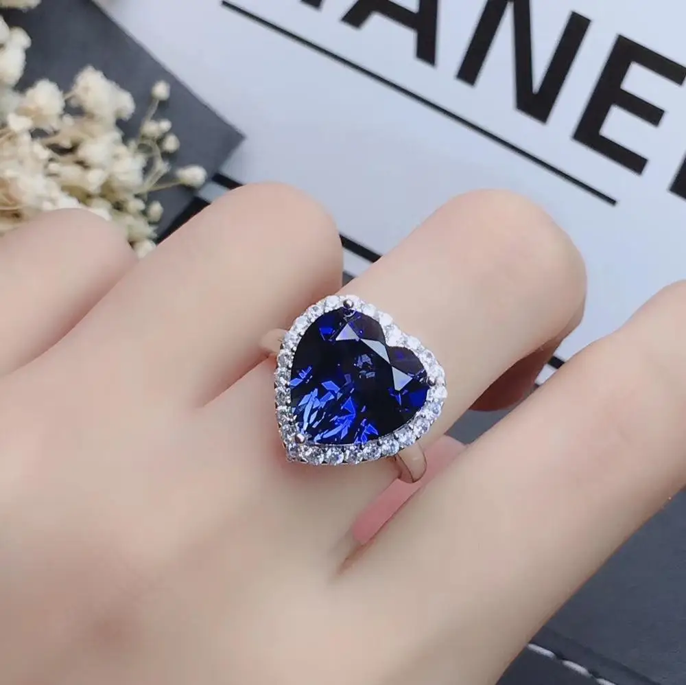 KJJEAXCMY boutique jewelry 925 sterling silver inlaid Natural sapphire pendant ring Women's suit support detection