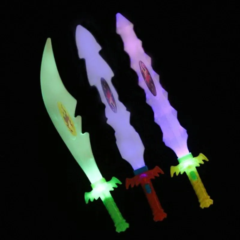 New Electronic Luminous Toy Color Knife Children's Plastic Shark Sword Flash Induction Sword Stall Night Market Hot Commodity