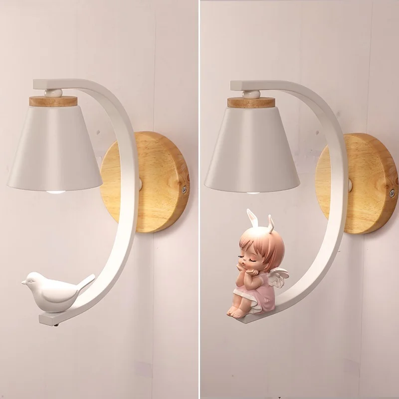 Children\'s Room Cartoon Wall Lamp Nordic Small Living Room Bedroom Bedside Lamp Corridor Balcony Home Decor Wall Light Fixtures