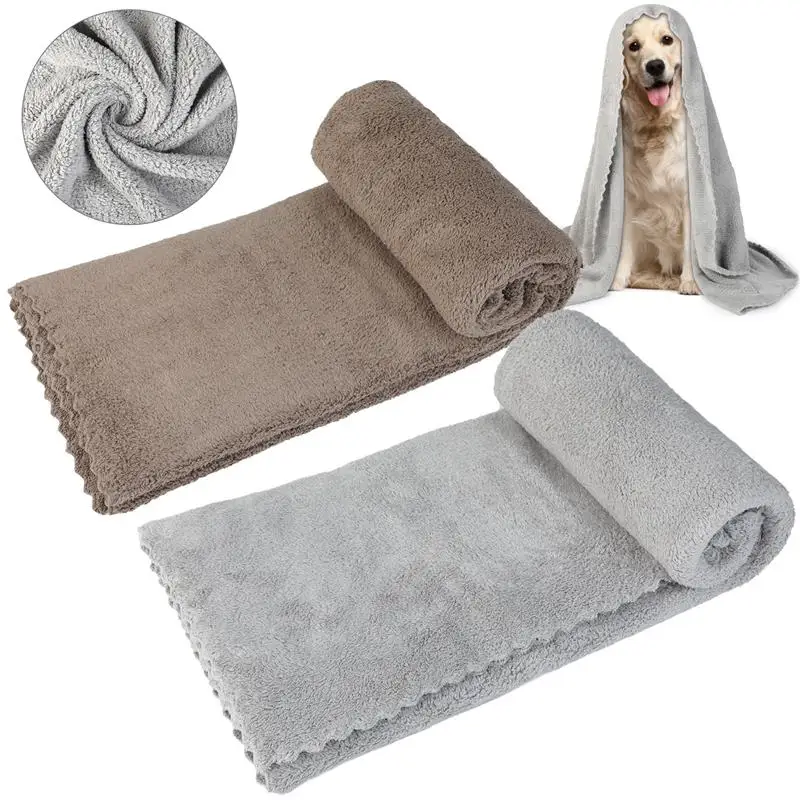 

Dorakitten 2Pcs/Set Pet Bath Towel Thicken Absorbent Polyester Cat Bath Towel Dog Drying Towel Pet Cleaning Supplies
