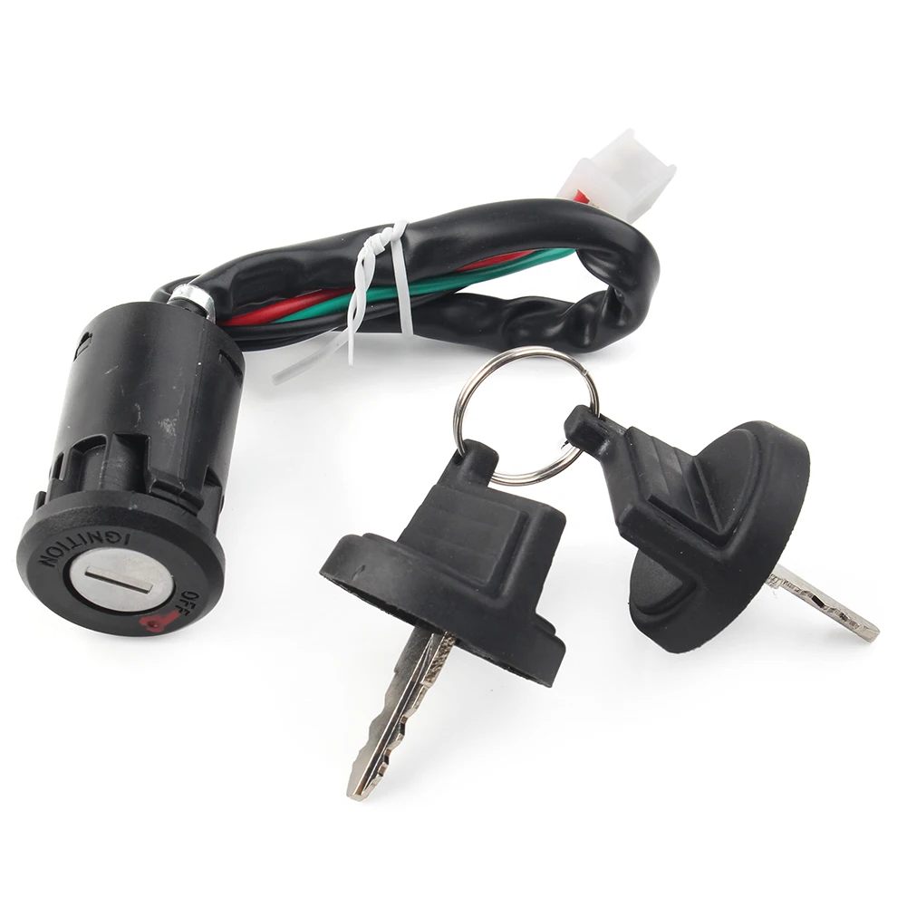 Motorcycle Ignition Key Lock Switch 4 Wire Kit For 50-250cc Mini Quad ATV Dirt Bike