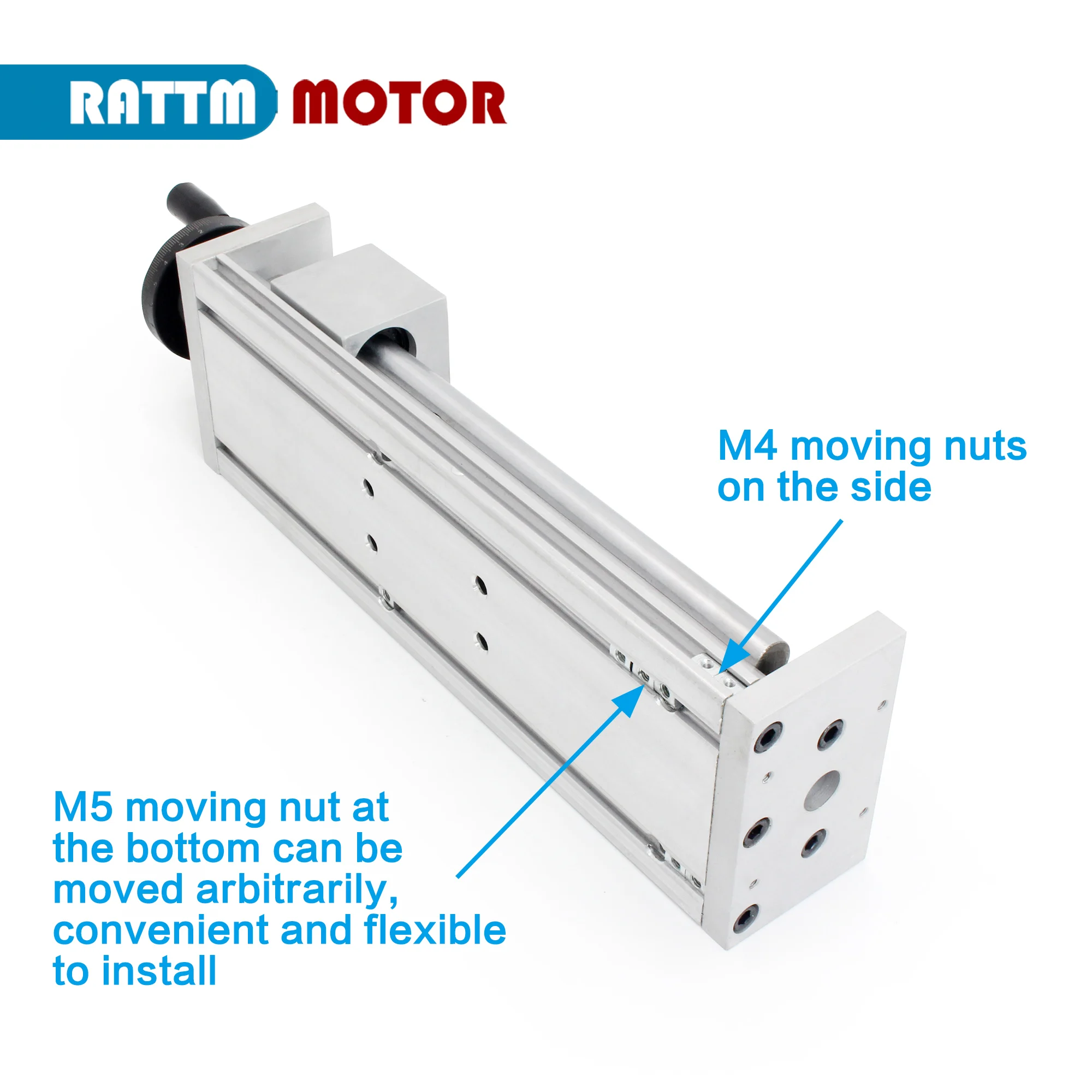 100mm Large load bearing capacity CNC Linear Guide Motion Actuator Table 400mm + Handwheel No Motor