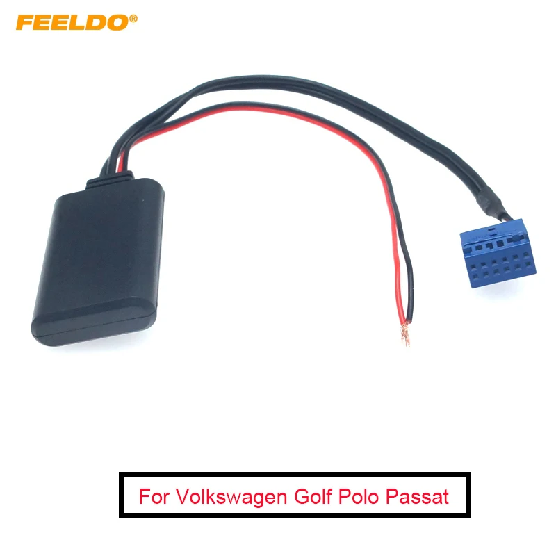 

FEELDO 1PC Car Wireless Bluetooth Module Radio Aux Cable For Volkswagen Golf Polo Passat Music Audio radio AUX Adapter